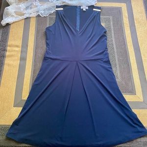 Michael Kors Navy Dress with Gold Logo Detail